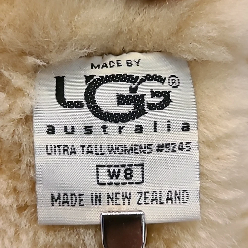 UGG Ultra Tall Boots sz.W8 Brown Pull On Suede Sheepskin Wool Mid Calf (#1561)EC - Picture 14 of 16